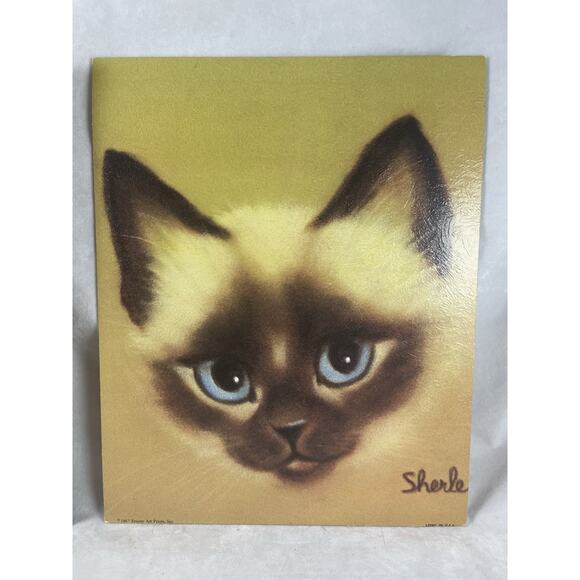 Sherle Kitten Litho Art Prints 2 Museum Editions Siamese Orange Tabby Cats 1967 - Picture 3 of 10